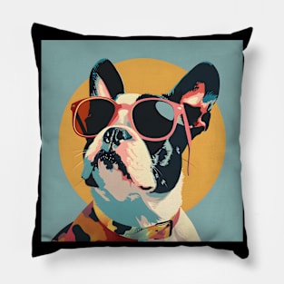 Boston Terrier in 80's Pillow
