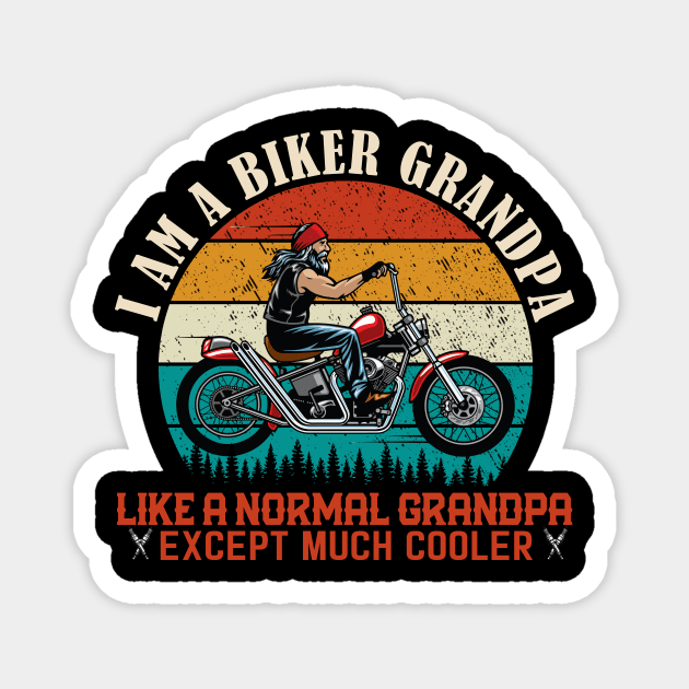 I am A Biker Grandpa Motorcycle Magnet by banayan