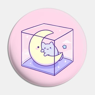 cube cat and moon Pin