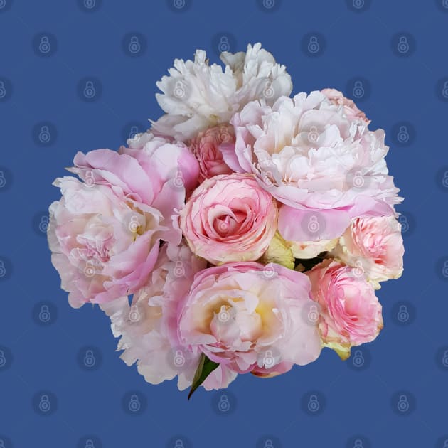 Pink Peony Flowers and Roses Photo Cutout by ellenhenryart