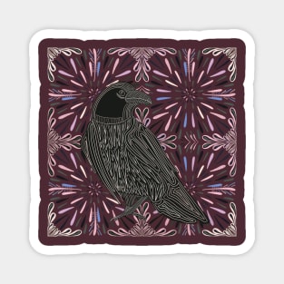 Raven Bird | Decorated Crow | Bird Lovers Gift Magnet