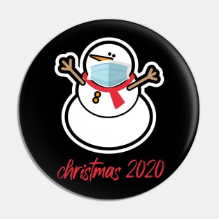 christmas 2020 Funny Snowman Wearing A Mask Pin