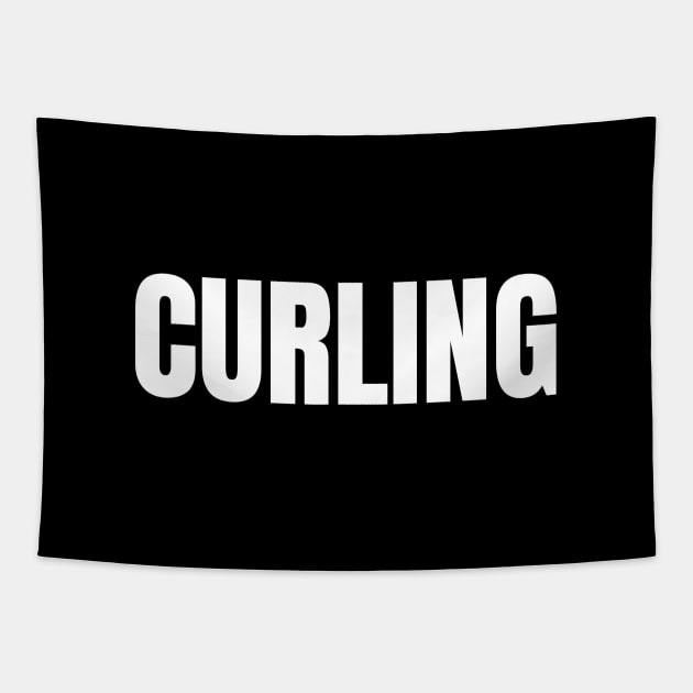 Curling Word - Simple Bold Text Tapestry by SpHu24