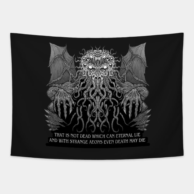 Gray Cthulhu Tapestry by azhmodai