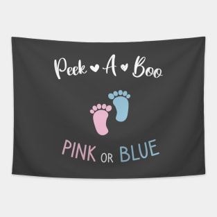 Peek a boo pink or blue, Pregnancy, Family Matching T-Shirt Tapestry