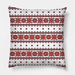 Pattern with Ornamental Composition Inspired by Ukrainian Traditional Embroidery Pillow