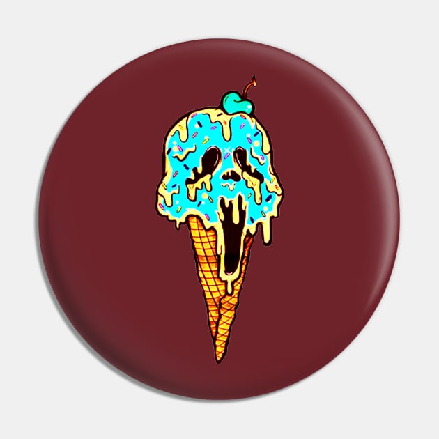 Inspired Icecream Skull Pin by akkadesigns