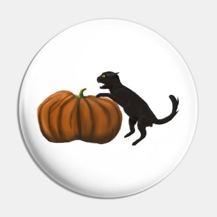 Halloween Beyklog Black cat and pumpkin Pin