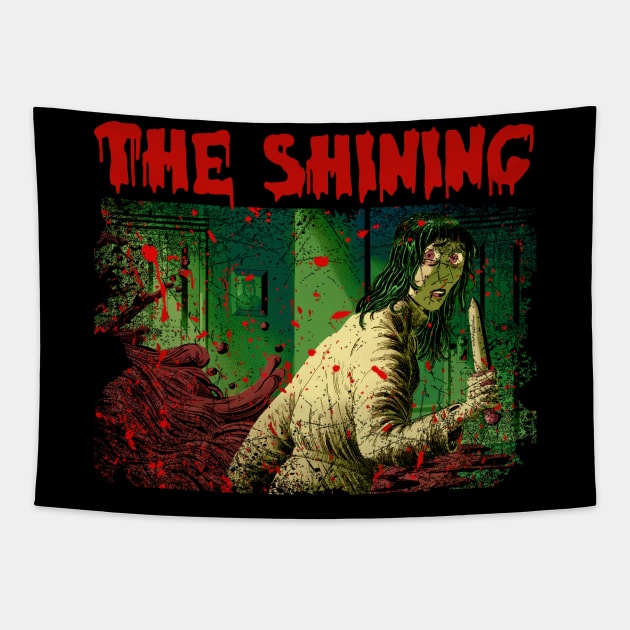 Wendy's Courage Showcase the Character's Strength and Resilience in the Face of Horror from Shining on a Tee Tapestry by Irwin Bradtke