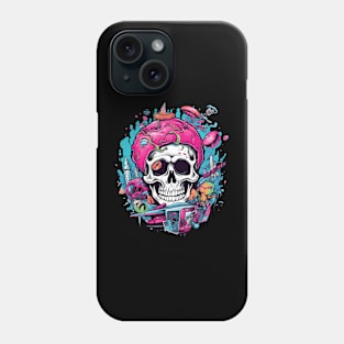 Skull crazy doodle classic tshirt Phone Case