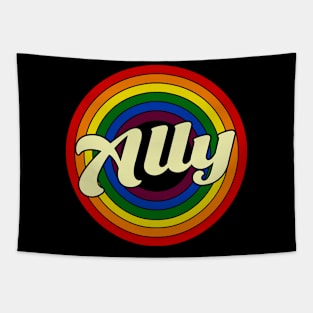 Ally lgbt pride raibow color Tapestry