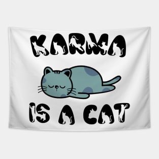 Karma Is A Cat v2 Tapestry