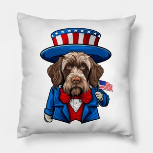 Funny 4th of July Wirehaired Pointing Griffon Dog Pillow