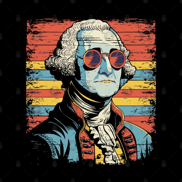 George Washington Funny July 4th American Flag by rhazi mode plagget