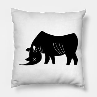 Rhino Funny Nursery Cartoon Hand Drawing Pillow