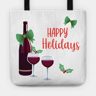 Happy Holidays with Wine Tote