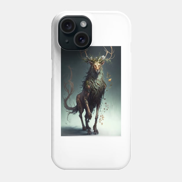 The Lion-Deer God: A Mythical Beast of Power and Grace Phone Case by styleandlife