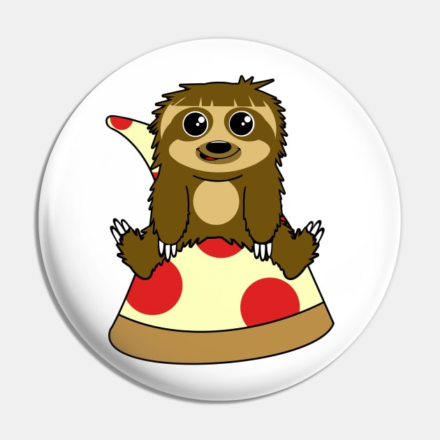 Pizza Sloth Pin by flimflamsam