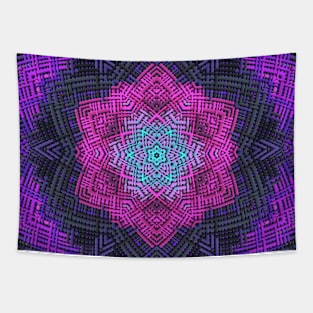 Weave Mandala Pink Purple and Blue Tapestry