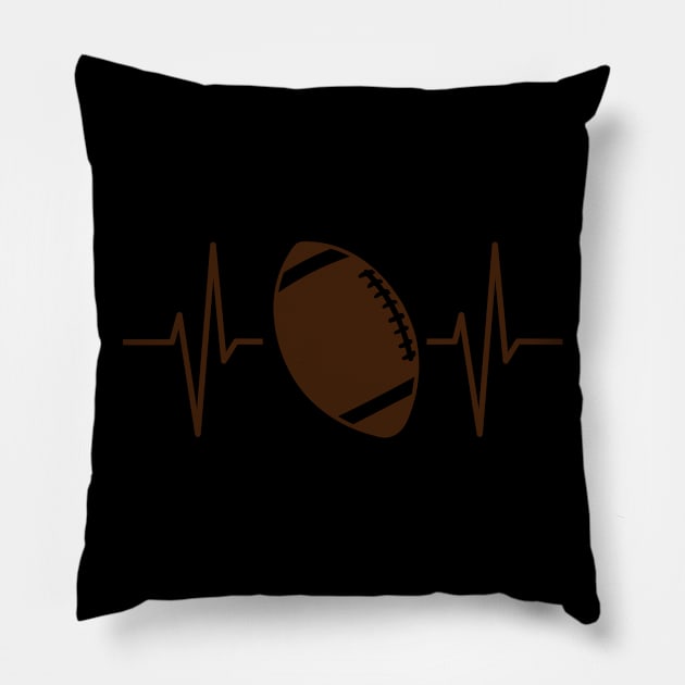 Football Heartbeat Football Player Gift Pillow by StacysCellar