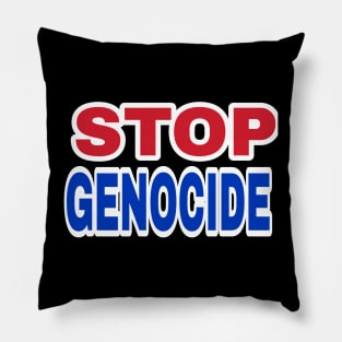 STOP GENOCIDE- Red, White & Blue - Double-sided Pillow