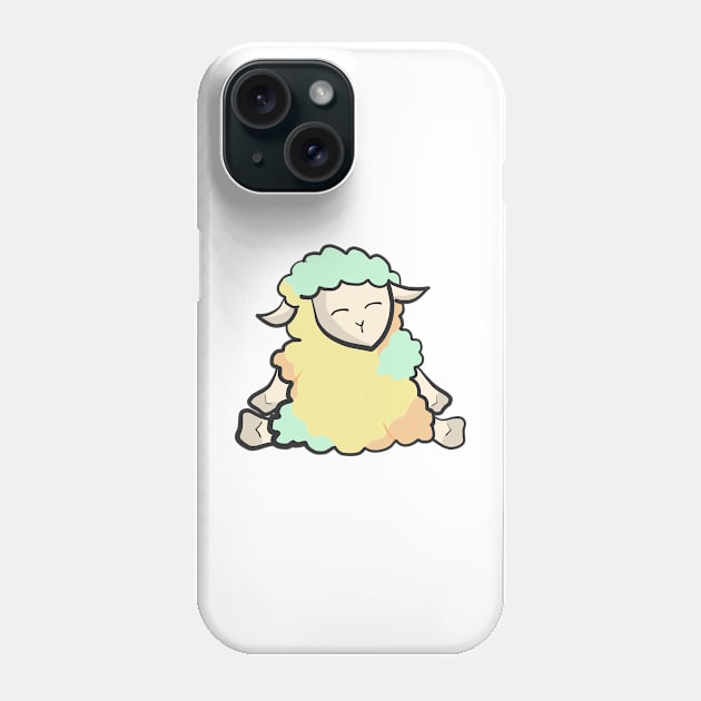 Cotton Candy Sheep - Yellow and Green Edition Phone Case by jenartfart