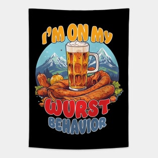 I'm On My Wurst Behavior - Octoberfest Tapestry