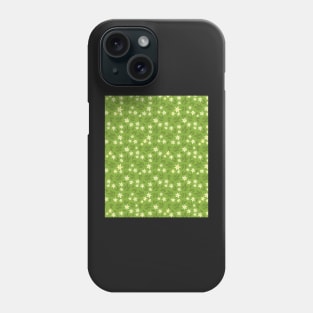 Small white and Yellow flowers on a green background Phone Case