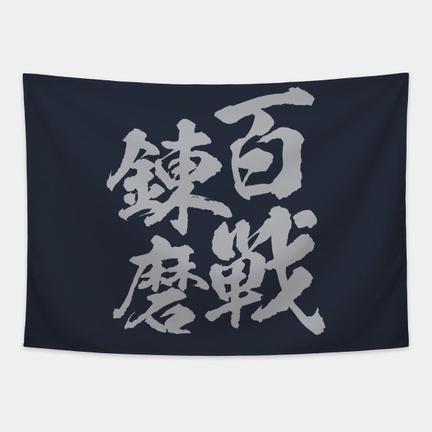 百戦錬磨 Japanese idiom / Veteran who has fighting experiences up by one hundred wars. Tapestry by kanchan