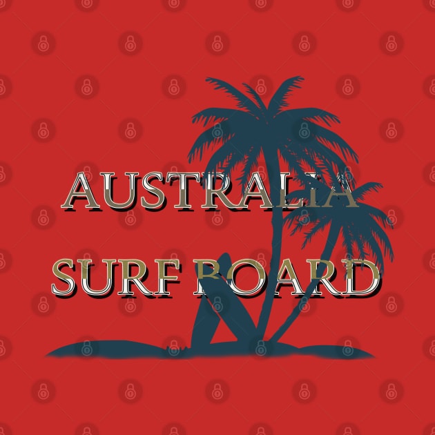 Australia surf board by TeeText