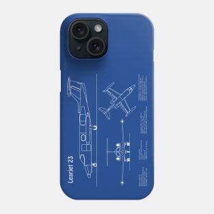 Learjet 23 - Airplane Blueprint Plan - ADpng Phone Case