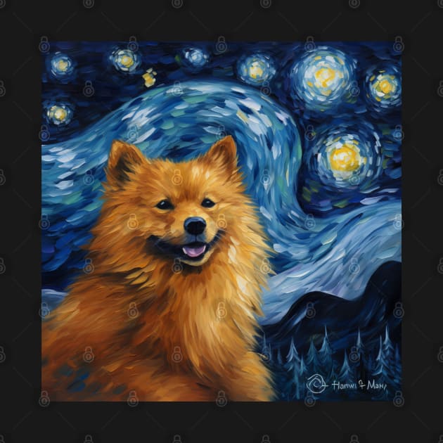 Happy Finnish Spitz Painting Night by NatashaCuteShop