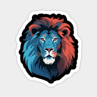 Blue Red Lion Magnet