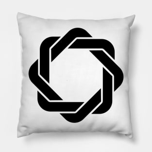 Black Interlocking Squares Pillow