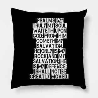 Psalm 62:1 King James Version Bible Verse Text Pillow