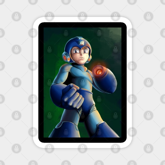 Mega Man Painted T-Shirt Magnet by andrewvado