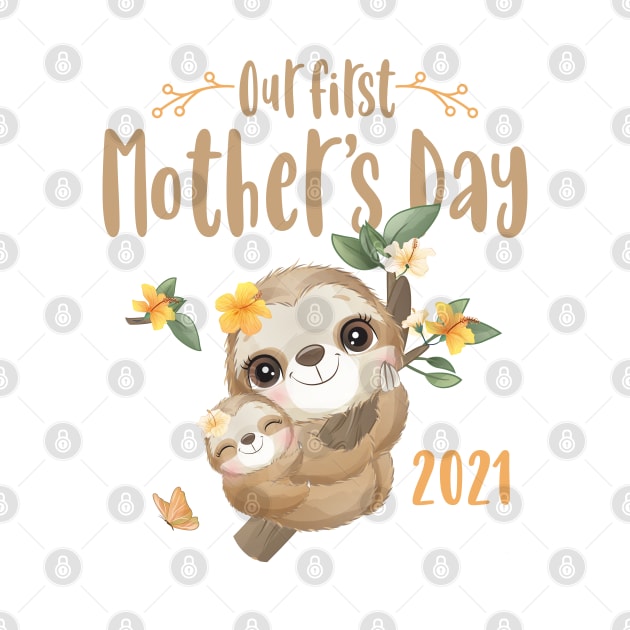 Cute Sloth Mom and Baby Mothers Day 2021 by ArtedPool