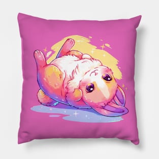 Happy fluffy bunny with vivid colors Pillow