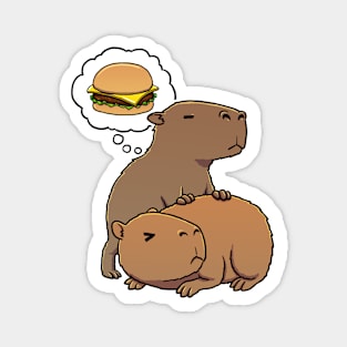 Capybara hungry for Cheeseburgers Magnet