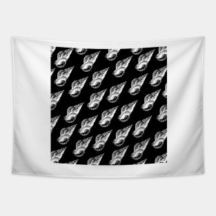 tulip shell aloha print pattern black and white Tapestry