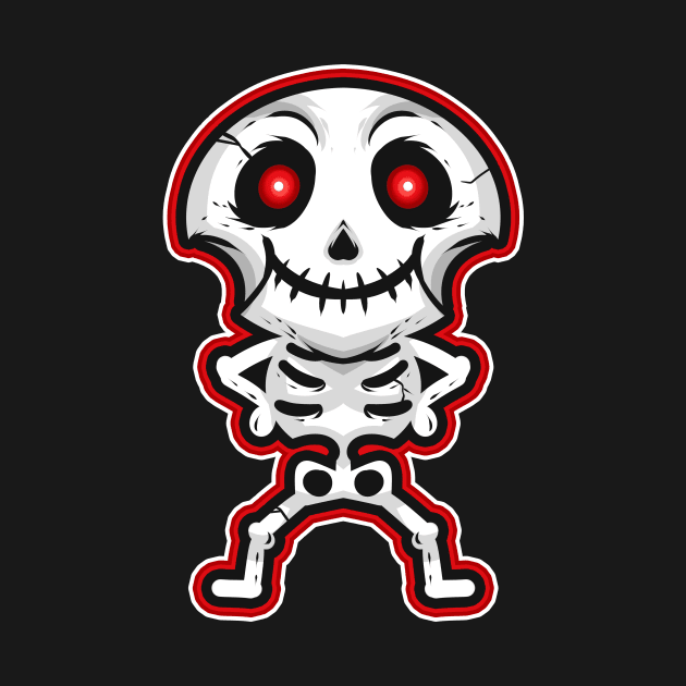 Cute Kawaii Chibi Skeleton Halloween by SinBle