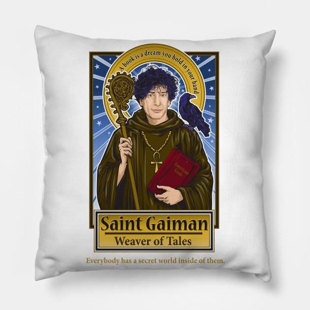 Saint Gaiman Pillow by Pop Art Saints