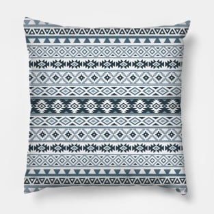 Aztec Stylized Pattern Gray-Blues & White Pillow