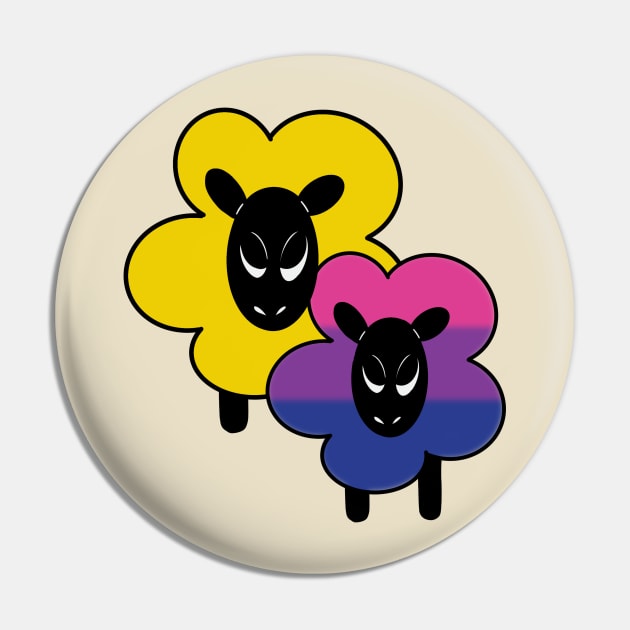 Proud Bi Ally Rainbow Sheep Pin by Emberpixie