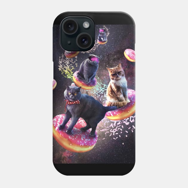 Galaxy Cat Donut - Space Cats Riding Donuts Phone Case by Random Galaxy