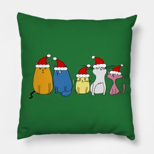 Five Cute Christmas Cats Pillow