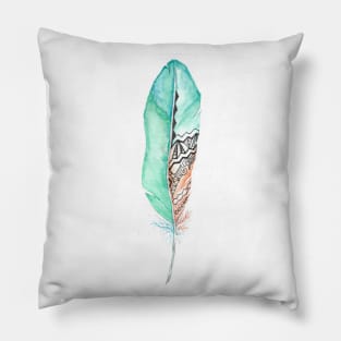 Turquois Feather Pillow