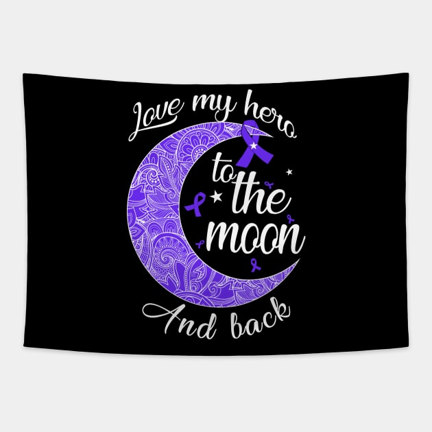 love esophageal cancer to the moon Tapestry by TeesCircle