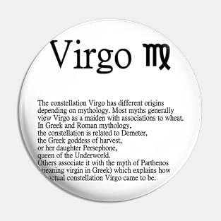 Virgo Zodiac Sign Pin