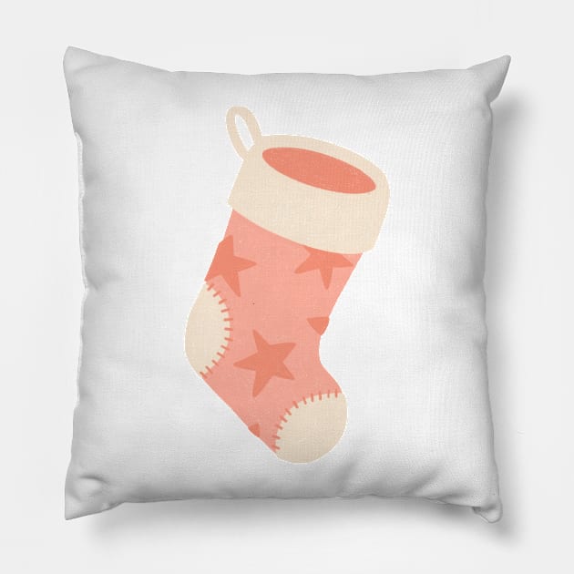 Pink Star Christmas Stocking Pillow by MissCassieBee